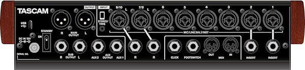 open zoom image for TASCAM Model 12 Mixer, USB Audio Interface and Multitrack Recorder, New, Main Back
