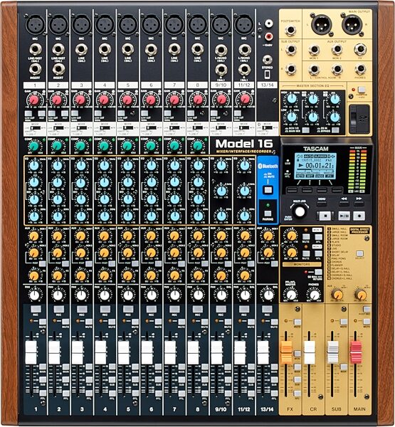 open zoom image for TASCAM Model 16 Mixer, USB Audio Interface and Multitrack Recorder, New, Main