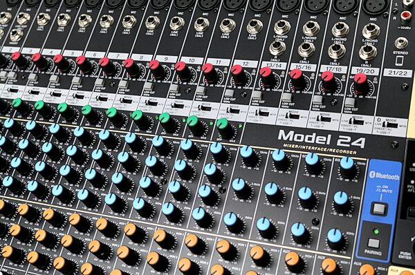 open zoom image for TASCAM Model 24 Analog Mixer, USB Audio Interface, and Multitrack Recorder, New, Action Position Back