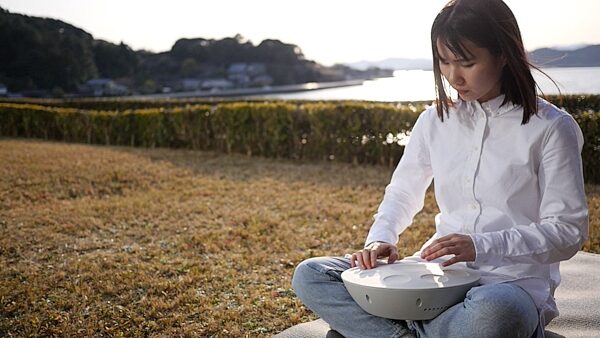 open zoom image for Roland MN-10 Mood Pan Electronic Handpan Instrument, New, Action Position Back