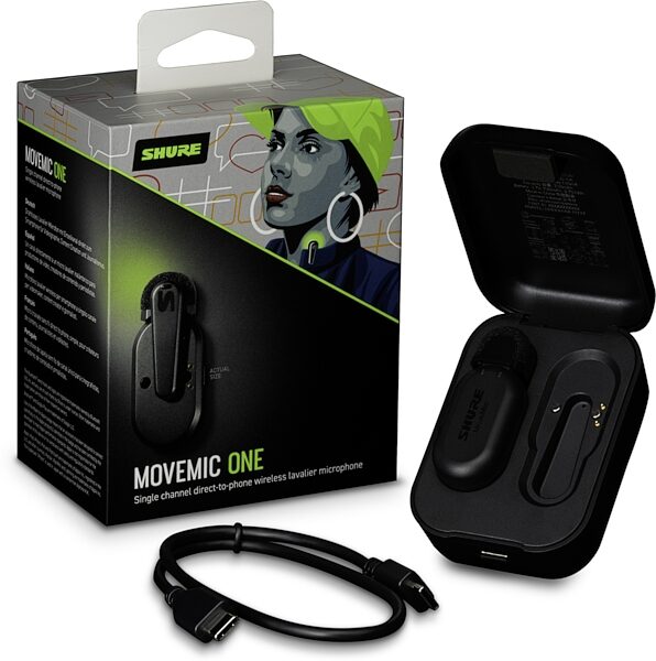 open zoom image for Shure MoveMic One Wireless Lavalier Microphone, New, Action Position Back