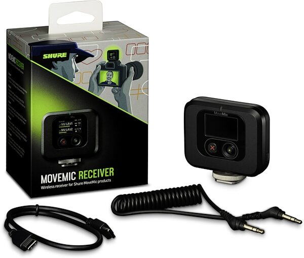 open zoom image for Shure MoveMic Camera Shoe-Mountable Wireless Receiver, MV-R-Z7, Action Position Back