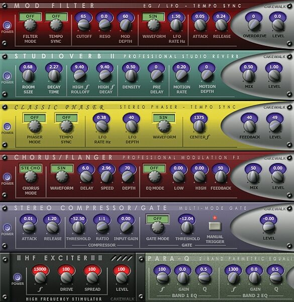 open zoom image for Cakewalk Software Project5 Soft Synth Workstation (Windows), Multiple Effects