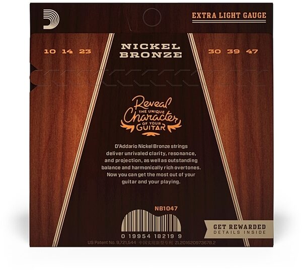 open zoom image for D'Addario Nickel Bronze Acoustic Guitar String Pack, NB1047, view