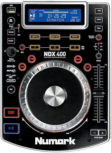 open zoom image for Numark NDX400 Tabletop Scratch CD/MP3 Player with USB, Top