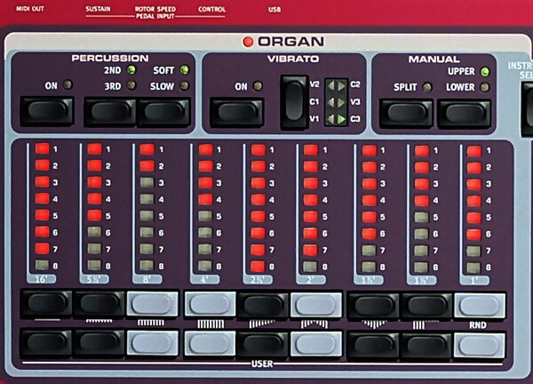 open zoom image for Clavia Nord Electro Keyboard (73-Key), Drawbar Closeup