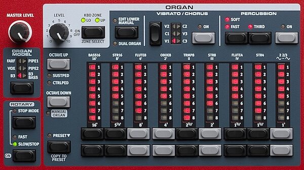 open zoom image for Nord Electro 6HP Stage Piano Keyboard, 73-Key, Controls Detail