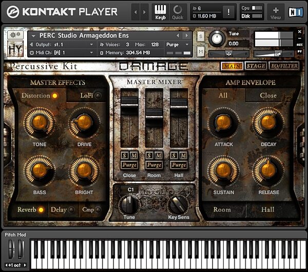 open zoom image for Native Instruments Damage Virtual Instrument Software, Screenshot Kits