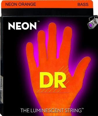 open zoom image for DR Strings NEON HiDef Electric Bass Strings (6-String), Orange