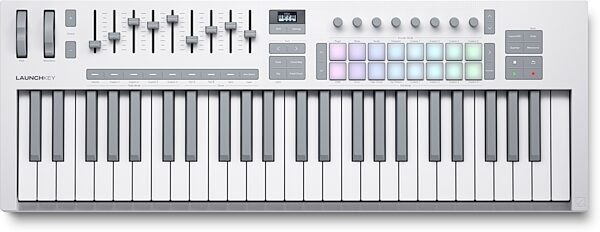 open zoom image for Novation Launchkey 49 MK4 USB MIDI Keyboard Controller, White, Open Box (Like New), Action Position Back