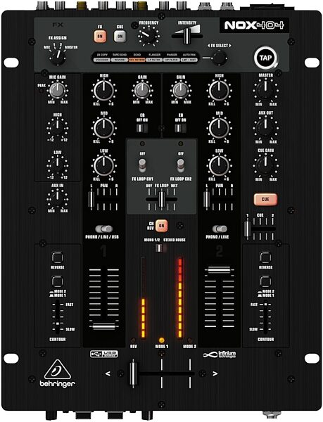 open zoom image for Behringer NOX404 USB DJ Mixer (2-Channel), Top