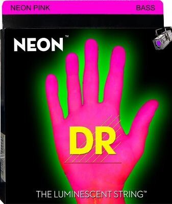 open zoom image for DR Strings NEON HiDef Electric Bass Strings (6-String), Pink