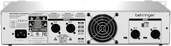 open zoom image for Behringer NU3000DSP iNuke Power Amplifier with DSP (3000 Watts), Top - Rear