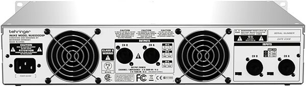 open zoom image for Behringer NU6000DSP iNUKE Power Amplifier with DSP (6000 Watts), Top - Rear