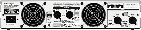 open zoom image for Behringer NU6000 iNUKE Power Amplifier (6000 Watts), Rear