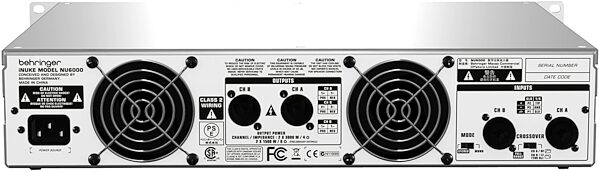 open zoom image for Behringer NU6000 iNUKE Power Amplifier (6000 Watts), Top - Rear