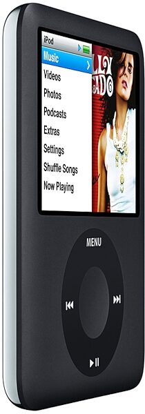 open zoom image for Apple iPod Nano Portable Media Player, Black Angle