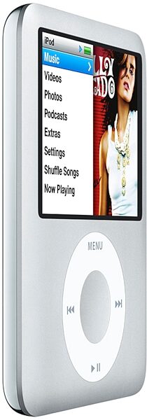 open zoom image for Apple iPod Nano Portable Media Player, Silver Angle