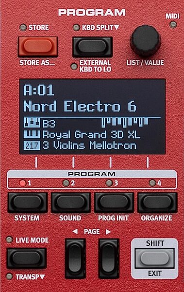 open zoom image for Nord Electro 6HP Stage Piano Keyboard, 73-Key, Controls Detail