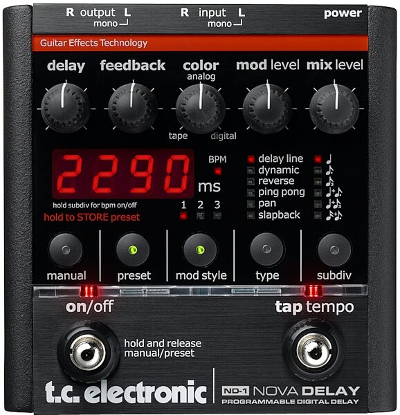 open zoom image for TC Electronic ND1 Nova Delay Pedal, Main