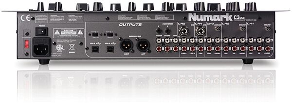 open zoom image for Numark C3USB 5-Channel Rack DJ Mixer with USB, Back