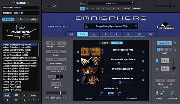 open zoom image for Spectrasonics Omnisphere 3 Software Synthesizer - Full Version, Boxed, Action Position Back