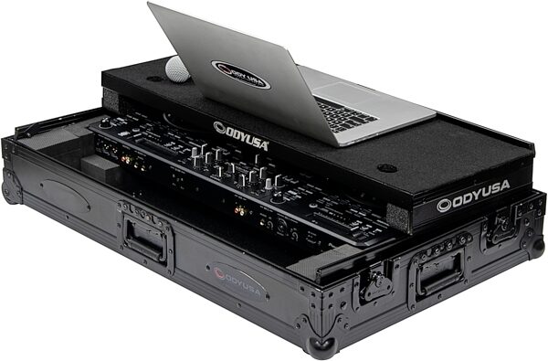 open zoom image for Odyssey 1U Flight Case for DDJ-REV5 with Glide Style Laptop Platform and Wheels, Black Label, Action Position Back