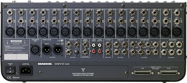 open zoom image for Mackie Onyx 1640 16-Channel Mixer, Rear
