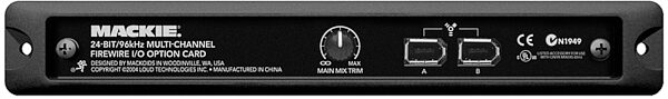open zoom image for Mackie Onyx FireWire I/O Card, Main