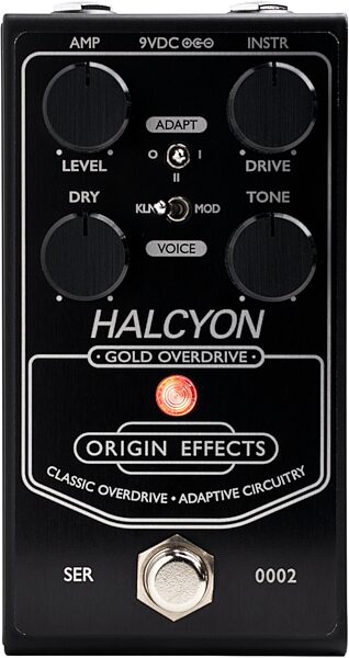 open zoom image for Origin Effects Halcyon Gold Overdrive Pedal, Black Edition, Action Position Back