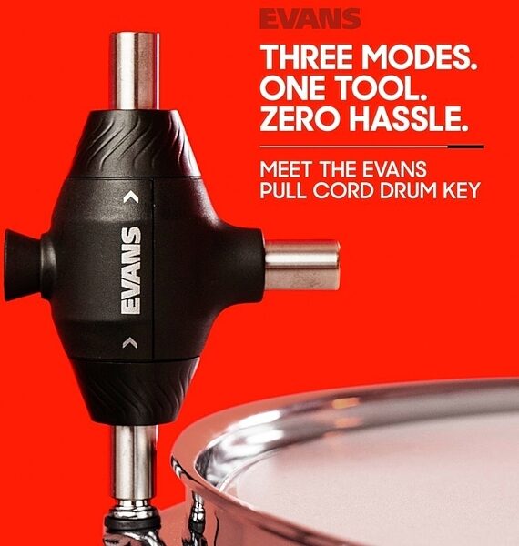 open zoom image for Evans DAPCK Pull Cord Drum Key, New, Action Position Back