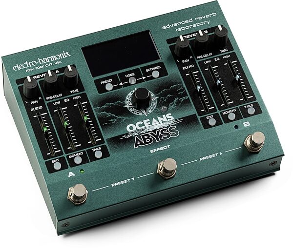 open zoom image for Electro-Harmonix Oceans Abyss Advanced Reverb Lab Pedal, New, Action Position Back
