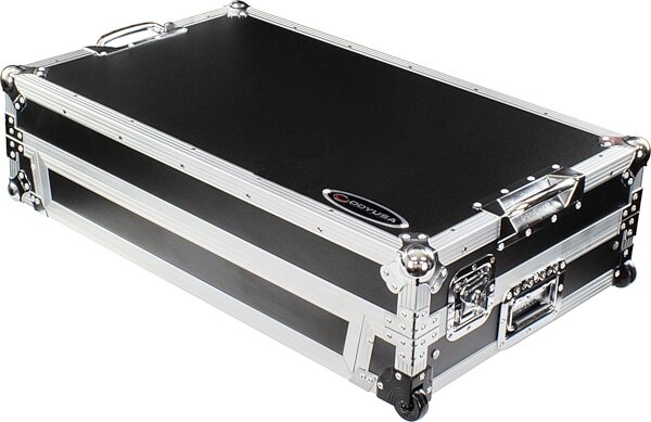 open zoom image for Odyssey Rane Four 1U-Flight Case with Glide Style Laptop Platform and Wheels, Standard Black/Silver, Action Position Back