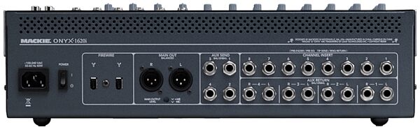 open zoom image for Mackie Onyx 1620i 16-Channel Analog Mixer with FireWire Interface, Back