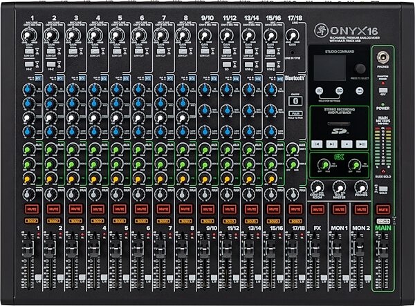 open zoom image for Mackie Onyx16 Premium Analog USB Mixer, New, Action Position Back