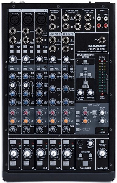 open zoom image for Mackie Onyx 820i 8-Channel Premium Analog Mixer with FireWire Interface, Main
