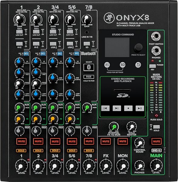 open zoom image for Mackie Onyx8 Premium Analog USB Mixer, Open Box (Like New), Action Position Back