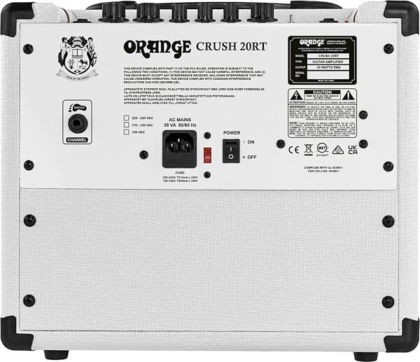 open zoom image for Orange Limited-Edition Orianthi Crush 20RT Guitar Combo Amp (20 Watts, 1x8"), White, Action Position Back