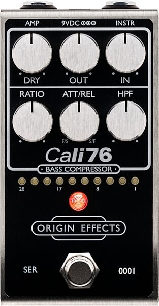 open zoom image for Origin Effects Cali76 V2 Bass Compressor Pedal, Black, Main