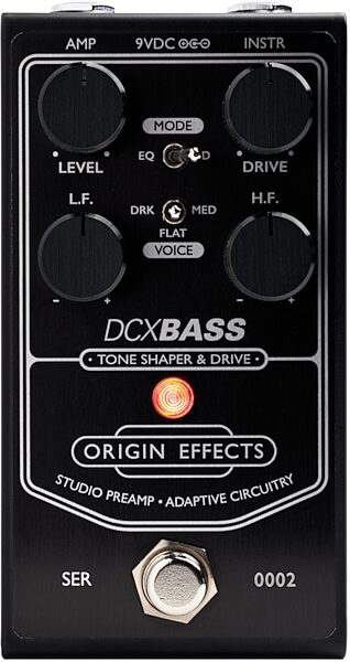 open zoom image for Origin Effects DCX Bass Preamp Pedal, Black, Action Position Front