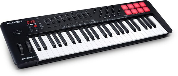 open zoom image for M-Audio Oxygen 49 MKV USB MIDI Controller, 49-Key, New, Action Position Back