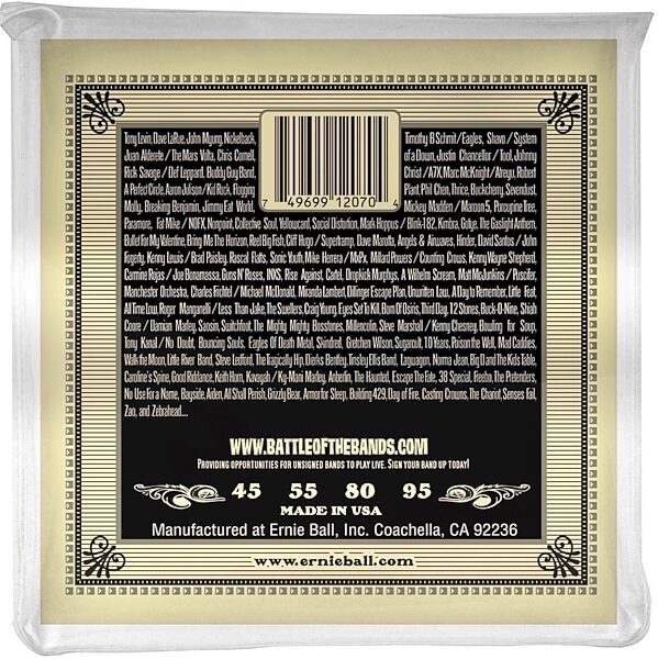 open zoom image for Ernie Ball Earthwood 2070 4-String Acoustic Bass Strings, Back