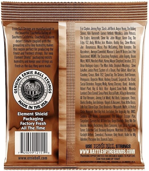 open zoom image for Ernie Ball RocknBlues Earthwood Acoustic Guitar Strings, New, Alt