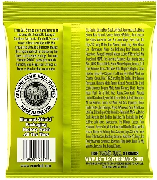 open zoom image for Ernie Ball 2621 7-String Regular Slinky Electric Guitar Strings (10-56), New, Back
