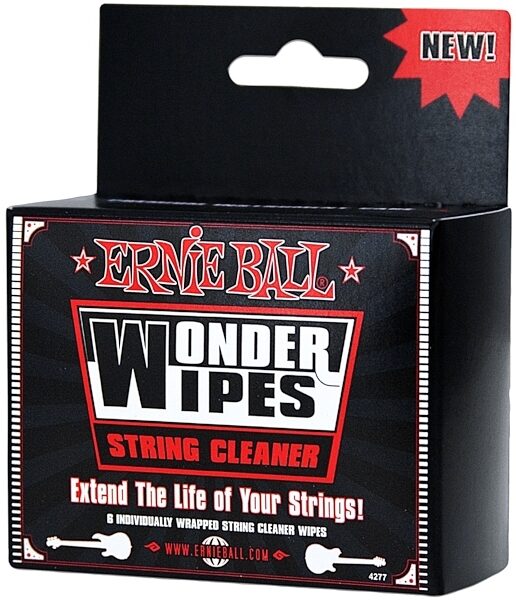 open zoom image for Ernie Ball Wonder Wipes String Cleaner 6-Pack, New, Main