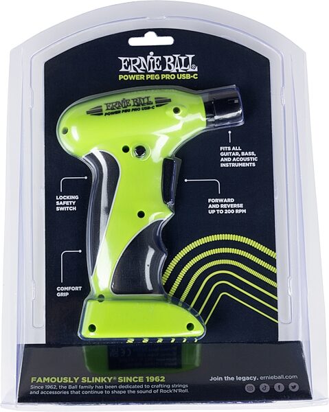 open zoom image for Ernie Ball Power Peg Pro USB-C String Winder, New, Action Position Back