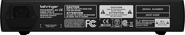 open zoom image for Behringer P16-D Powerplay Distribution Hub (16-Channel), Rear
