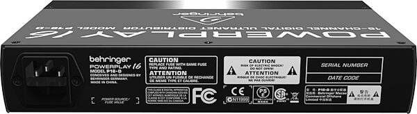 open zoom image for Behringer P16-D Powerplay Distribution Hub (16-Channel), Top Rear