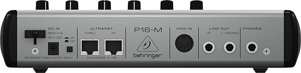 open zoom image for Behringer P16-M Powerplay Personal Headphone Mixer (16-Channel), Rear