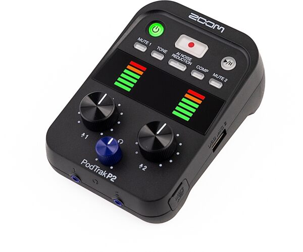 open zoom image for Zoom PodTrak P2 Podcast Recorder, New, Action Position Back